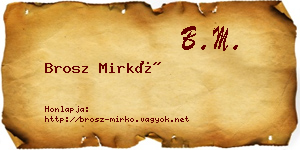 Brosz Mirkó névjegykártya